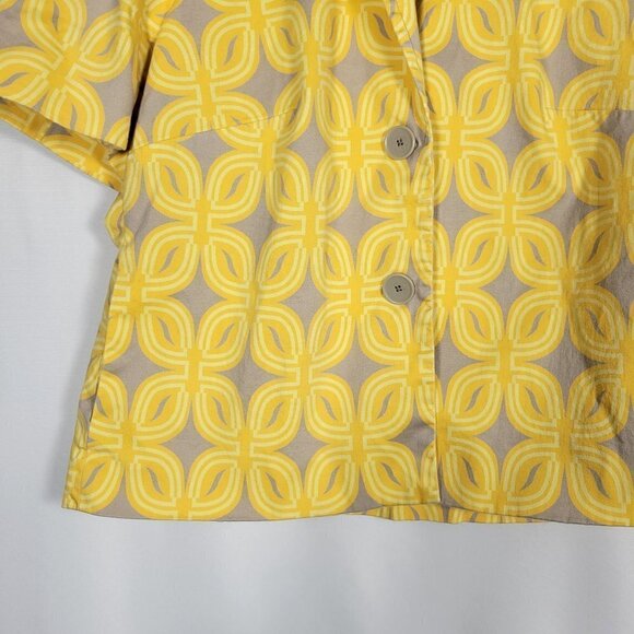 Coldwater Creek Women's La Playa Yellow Floral Short Sleeve Jacket Size 16 - Picture 5 of 16